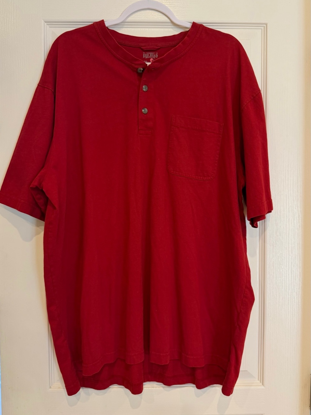 RedHead Men's Red Short-Sleeve Henley Pocket Tee